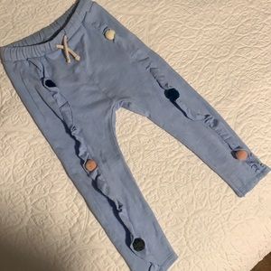 Zara Baby girl ruffle jogger sweatpants pompoms